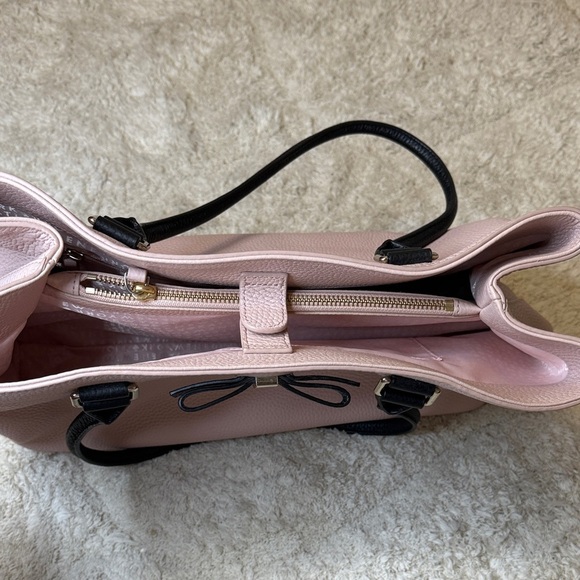 NWOT Kate Spade Pink Tote with Black Bow Accents - Picture 9 of 14